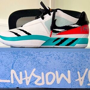 Nike JA 1 SCRATCH Basketball Shoes in White, Black, Red, and Teal